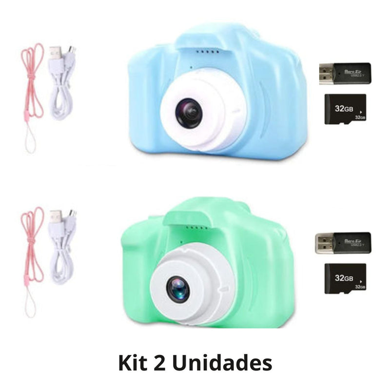 Câmera Digital Infantil Resistente + Cartão de 32 G