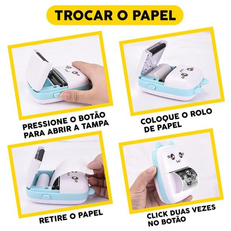 mini impressora de gatinho laquezo