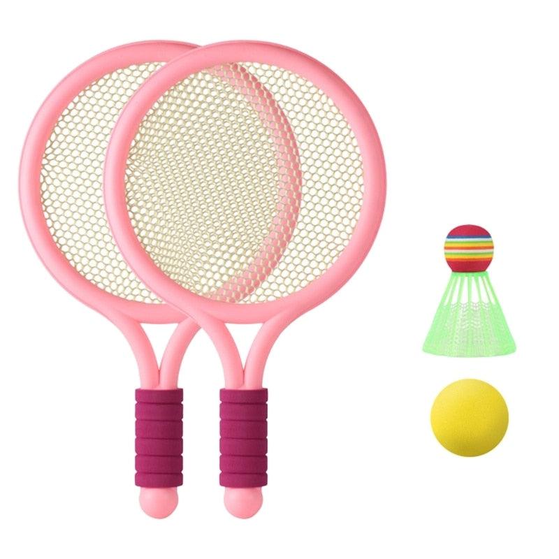 Raquete de badminton com desenho de peteca jogos ao ar livre