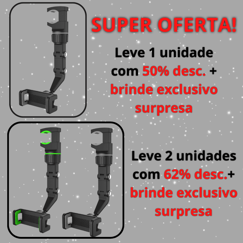 Suporte Multifuncional de Telefone para Carro - MultiFlex + Brinde Surpresa - Laquezo