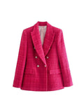 Blazer Tweed Alongado Botões Maya - Laquezo